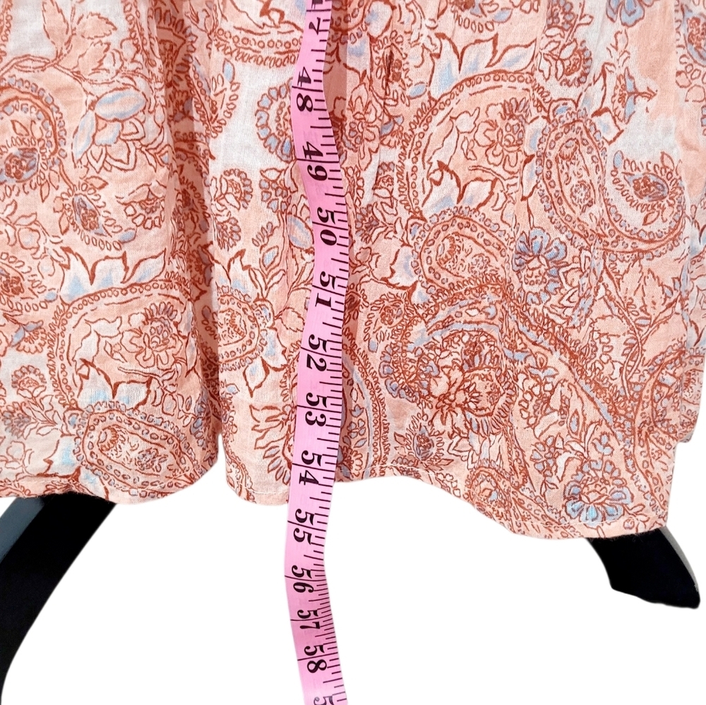 Rachel Zoe Pink Paisley Maxi Dress Women SZ Medium Sleeveless Boho Tiered Cotton - Picture 11 of 11